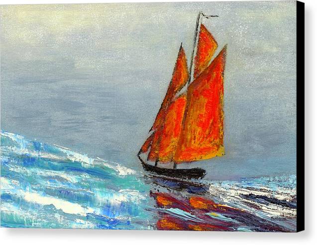 Abstract Coastal Art Contemporary Ocean Painting Canvas Sailboat Print